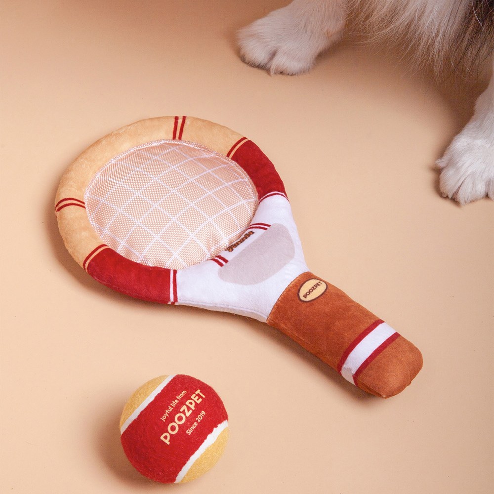 寵物造型玩具 - 互動網球拍 (多色)