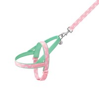 花花胸背帶牽引繩套裝 - 粉綠
